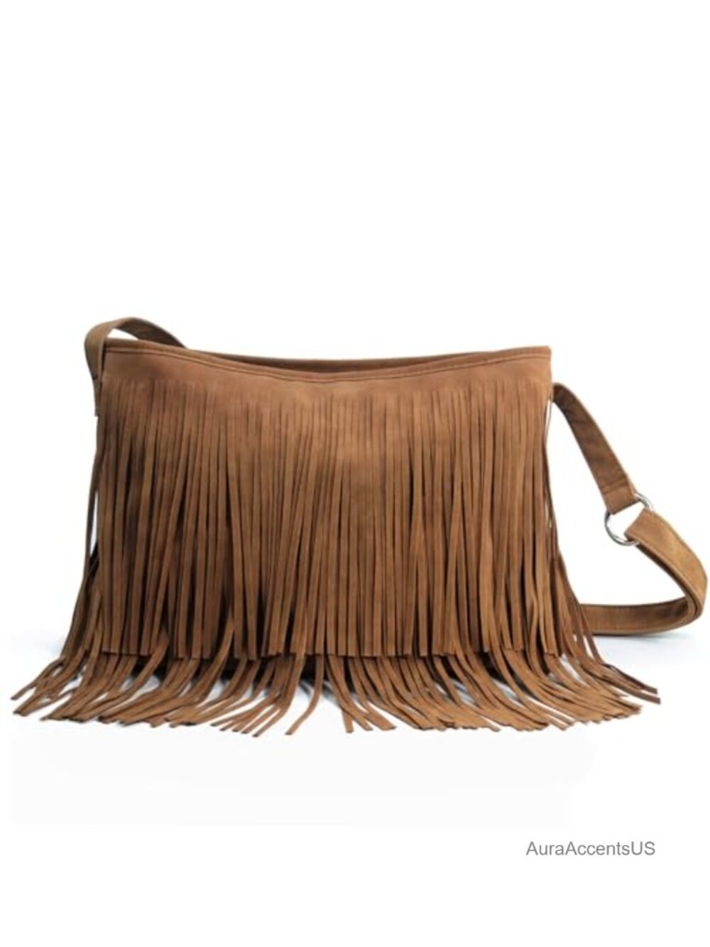 Faux Suede Leather Hobo Crossbody Shoulder Bag Tassel Sling Purse